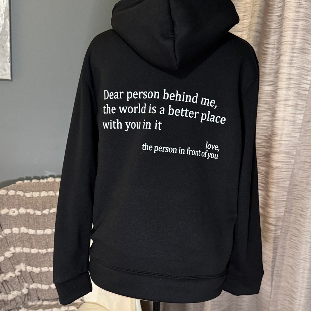 Black Hoodie with 'You Are Enough' Text - Picture 2 of 2
